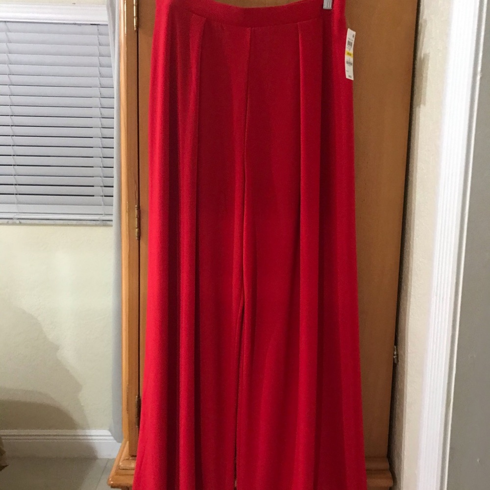 NWT Red wide leg pants